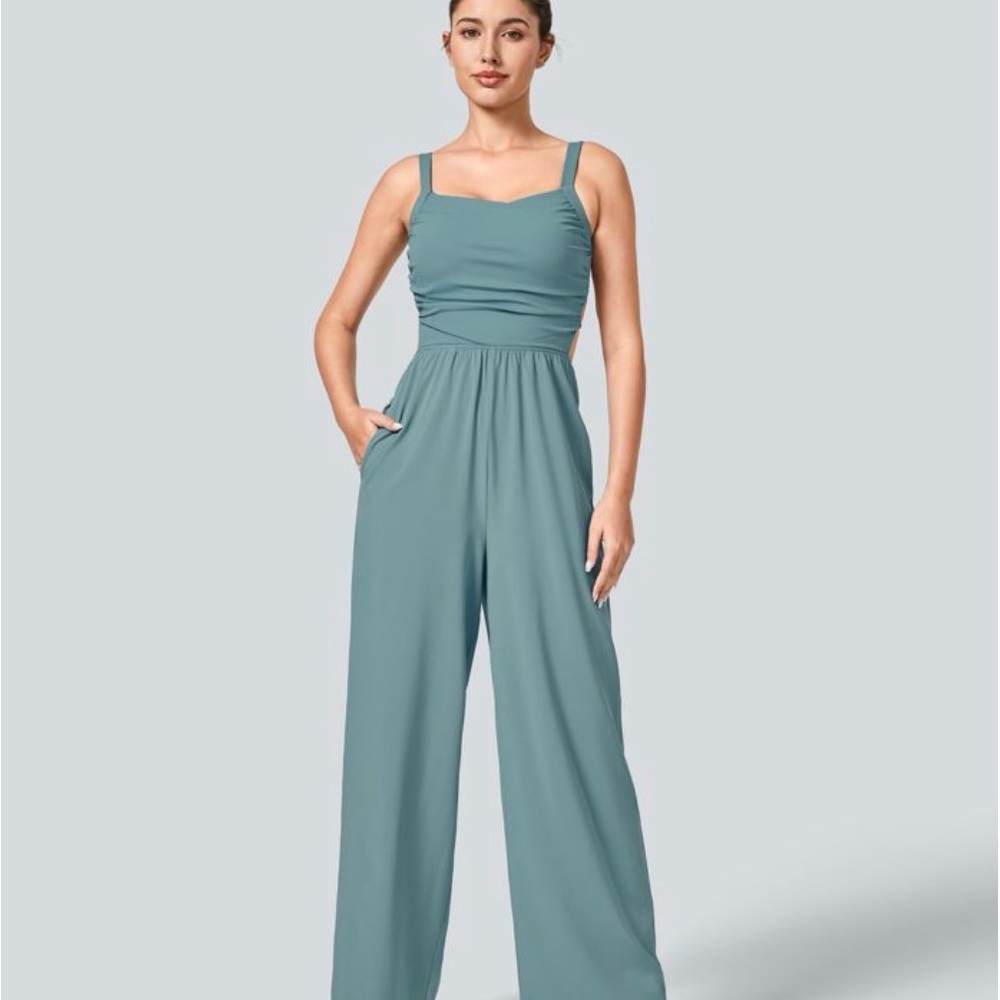 HALARA Stone Blue Sleeveless Jumpsuit